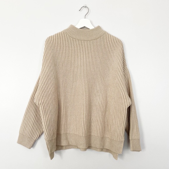 Topshop Sweaters - Topshop US 4 6 UK Small Sweater Oat Funnel Neck